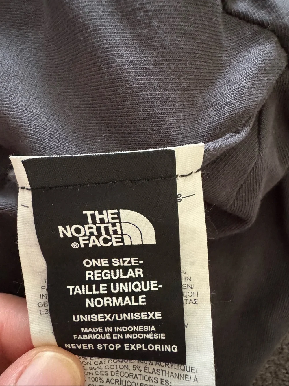 The North Face Heather Black Ribbed Cuffed Beanie Logo Box Unisex Outdoor OS